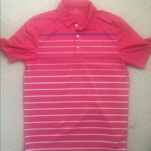Men’s Vineyard Vines Polo Polyester Pink SIZE M